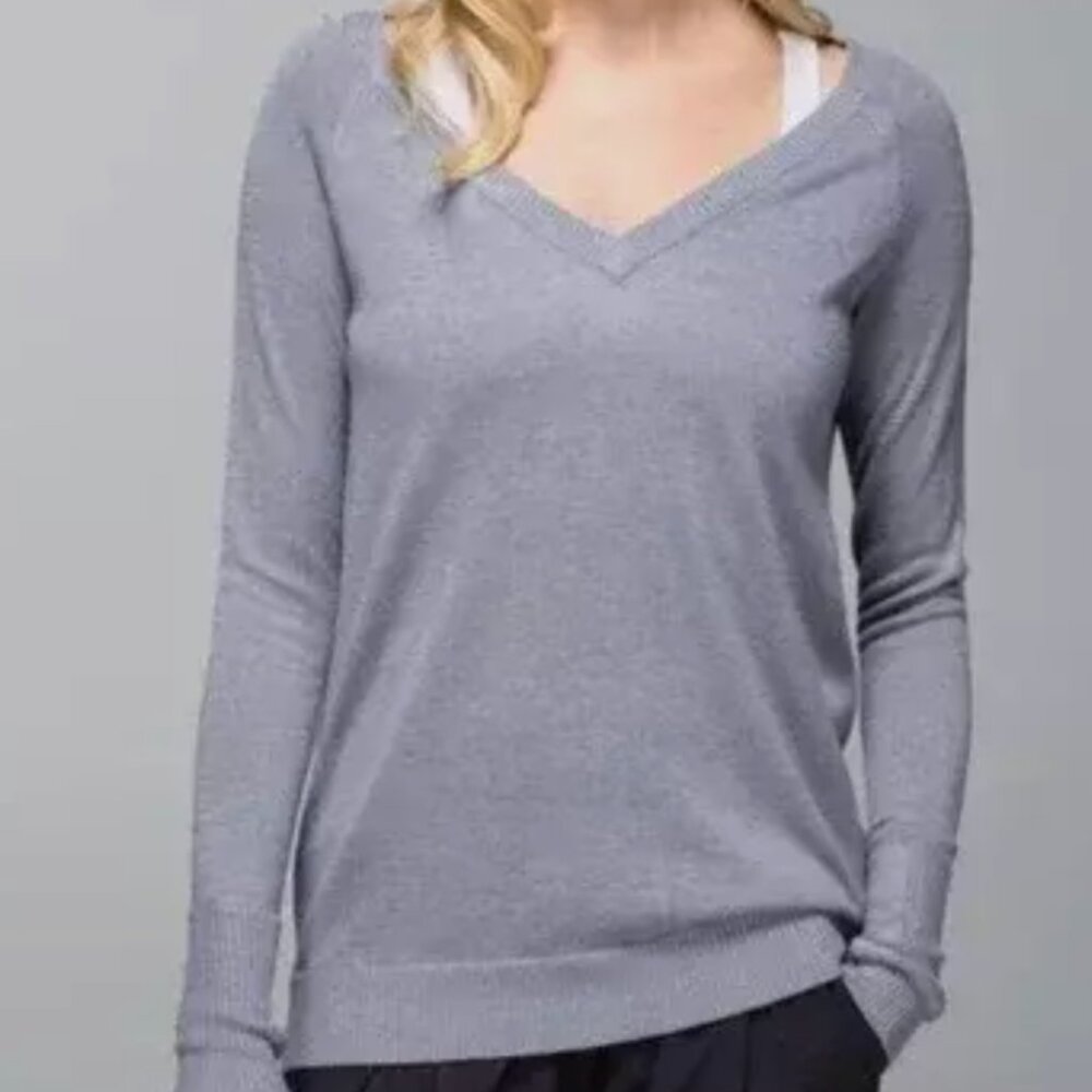 XSGray Lululemon Pullover Sweater With Cowl Back